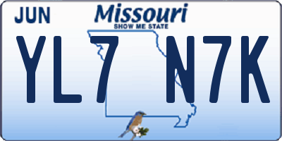MO license plate YL7N7K