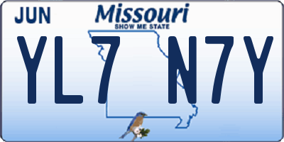 MO license plate YL7N7Y