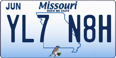 MO license plate YL7N8H