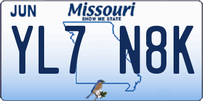 MO license plate YL7N8K