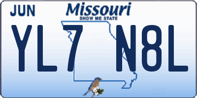 MO license plate YL7N8L