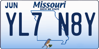 MO license plate YL7N8Y