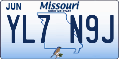 MO license plate YL7N9J