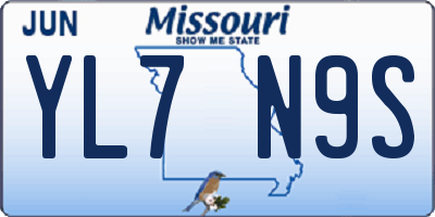 MO license plate YL7N9S