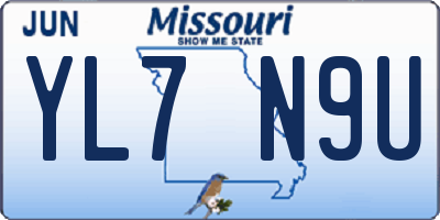MO license plate YL7N9U