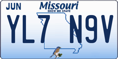 MO license plate YL7N9V