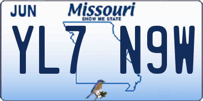 MO license plate YL7N9W