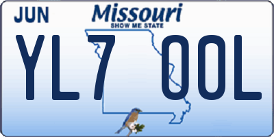 MO license plate YL7O0L