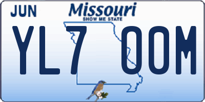 MO license plate YL7O0M