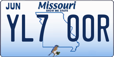 MO license plate YL7O0R