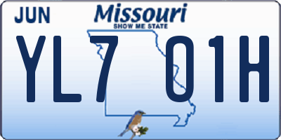 MO license plate YL7O1H