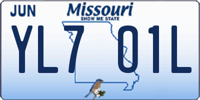 MO license plate YL7O1L