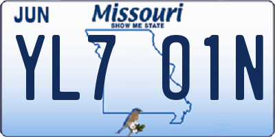 MO license plate YL7O1N