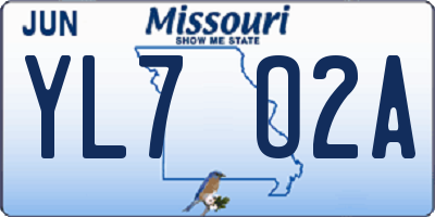 MO license plate YL7O2A