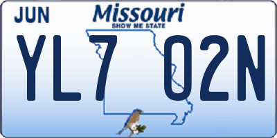 MO license plate YL7O2N