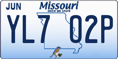 MO license plate YL7O2P
