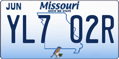 MO license plate YL7O2R