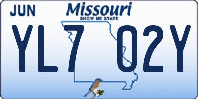 MO license plate YL7O2Y