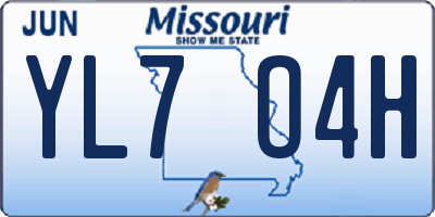 MO license plate YL7O4H