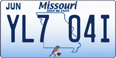 MO license plate YL7O4I