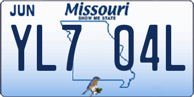 MO license plate YL7O4L