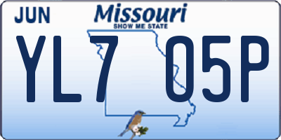 MO license plate YL7O5P