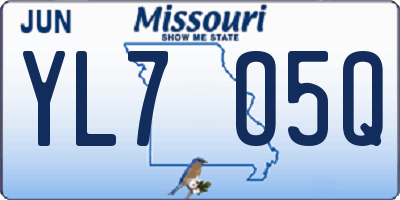 MO license plate YL7O5Q