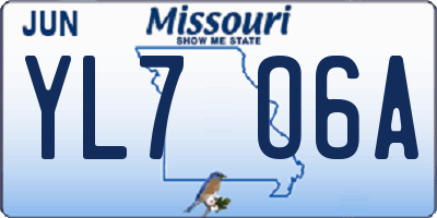 MO license plate YL7O6A