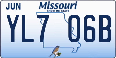 MO license plate YL7O6B