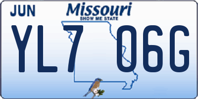 MO license plate YL7O6G