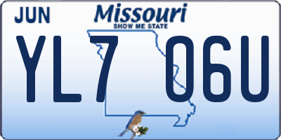 MO license plate YL7O6U