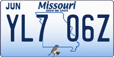 MO license plate YL7O6Z
