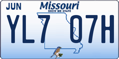MO license plate YL7O7H