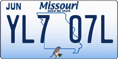 MO license plate YL7O7L