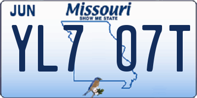 MO license plate YL7O7T