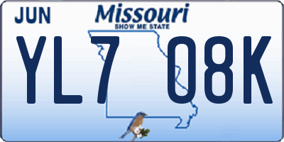 MO license plate YL7O8K