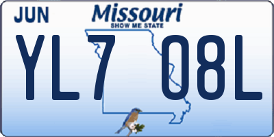 MO license plate YL7O8L