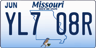 MO license plate YL7O8R