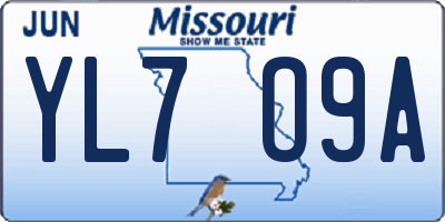 MO license plate YL7O9A