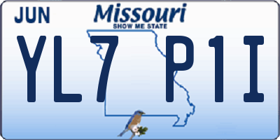 MO license plate YL7P1I