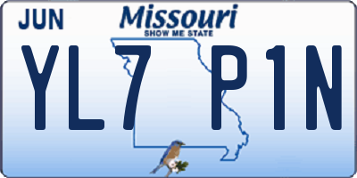 MO license plate YL7P1N