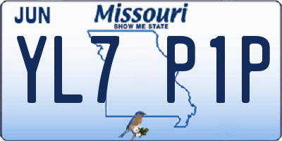 MO license plate YL7P1P