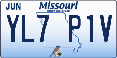 MO license plate YL7P1V