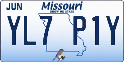 MO license plate YL7P1Y