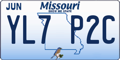 MO license plate YL7P2C