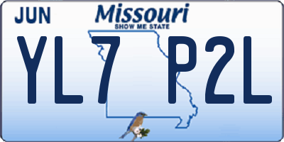 MO license plate YL7P2L