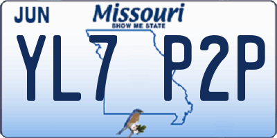MO license plate YL7P2P
