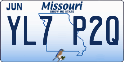 MO license plate YL7P2Q