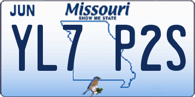 MO license plate YL7P2S
