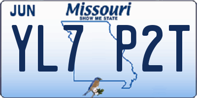 MO license plate YL7P2T